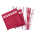 LIVARNO home Sada kuchyňských utěrek a ručníků, 100 % bavlna, 5dílná (červená/bílá)