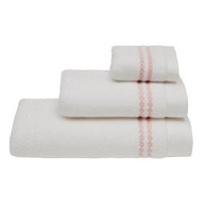 Soft Cotton Malý ručník Chaine 30 × 50 cm, bílá - růžová výšivka