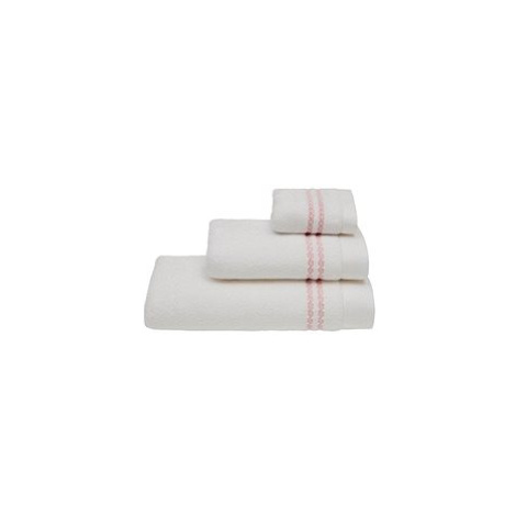 Soft Cotton Malý ručník Chaine 30 × 50 cm, bílá - růžová výšivka