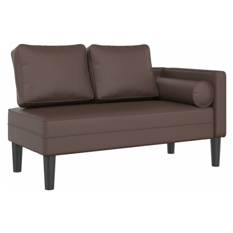 vidaXL Lenoška s poduškami hnědá umělá kůže