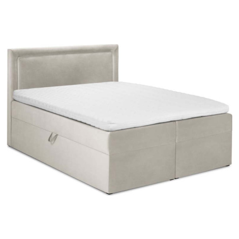 Béžová sametová dvoulůžková postel Mazzini Beds Yucca, 180 x 200 cm Mazzini Sofas