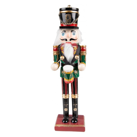 Vánoční dekorace socha Louskáček s bubínkem – 9x7x30 cm Clayre & Eef