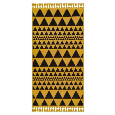 Žlutý pratelný koberec běhoun 300x80 cm - Vitaus