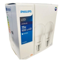 LED žárovky E27 Philips A60 10W (75W) neutrální bílá (4000K) 2ks