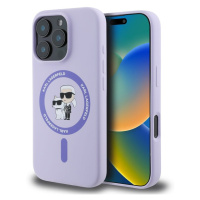 Karl Lagerfeld Liquid Silicone Karl and Choupette MagSafe Zadní pro iPhone 16 Pro Purple