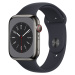 Apple Watch Series 8, Cellular, 45mm, Graphite Stainless Steel, Midnight Sport Band - MNKU3CS/A