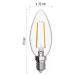 Emos LED žárovka Filament Candle 1,8W (25W), 250lm, E14, teplá bílá - 1525281222