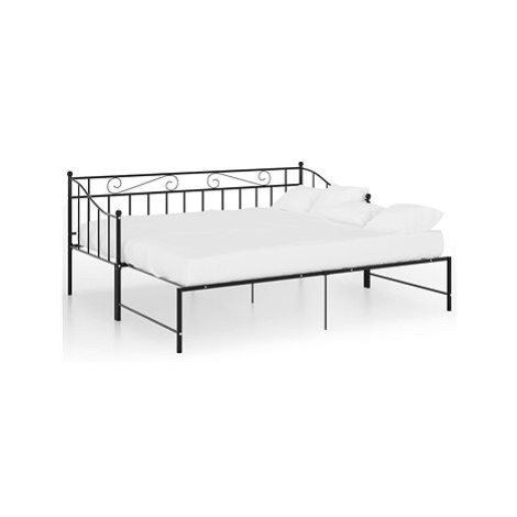 Shumee Rám vysouvací postele/pohovky černý kovový 90×200 cm, 324776