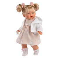 LLORENS - 33140 ROBERTA - realistická panenka se zvuky a měkkým látkovým tělem - 33 cm
