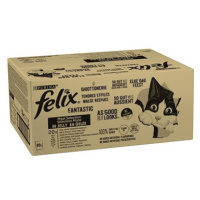 Felix Fantastic s hovězím, kuřetem, tuňákem a treskou v želé 80 x 85 g