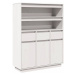 vidaXL Skříň highboard bílá 89x34x116,5 cm masivní borové dřevo