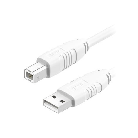 AlzaPower LinkCore USB-A to USB-B 3m bílý