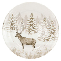 Dekoria Talíř Winter Meadow ⌀21cm deer, 21 x 2 cm