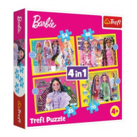 Trefl Puzzle 4v1 Šťastný svět Barbie 28,5x20,5cm v krabici 28x28x6cm