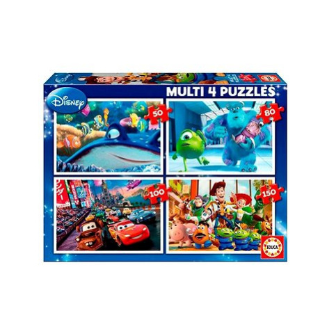 Educa Puzzle Disney Pixar Mix 4v1 (50,80,100,150 dílků)