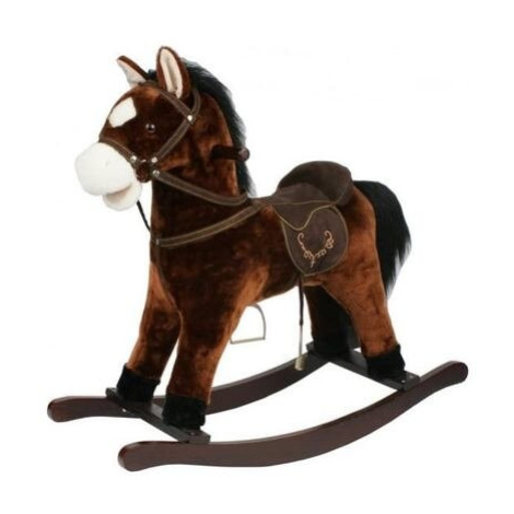 Mac Toys Tmavě hnědý houpací kůň se zvukem a hýbající pusou