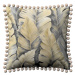 Dekoria Věra - potah na polštář ozdobné bambulky po obvodu, žlutá, šedá, 45 x 45 cm, Arte, 144-0