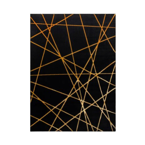 Kusový koberec Gloss 406C 86 geometric black/gold FOR LIVING