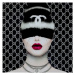 KARE Design Skleněný obraz Módní účes by Chanel 80x80cm