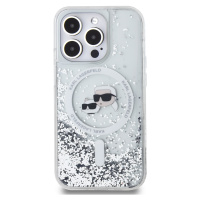 Zadní kryt Karl Lagerfeld Liquid Glitter Karl and Choupette Heads MagSafe pro Apple iPhone 13 Pr