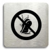 Accept Piktogram "zákaz vstupu se znečištěnou obuví" (80 × 80 mm) (stříbrná tabulka - černý tisk