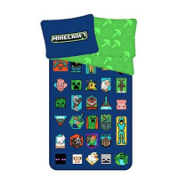 Jerry Fabrics Povlečení bavlna Minecraft Badges 140 × 200, 70 × 90 cm