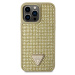 Zadní kryt Guess Rhinestones Triangle Metal Logo pro Apple iPhone 15 Pro Max, gold