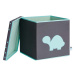 LOVE IT STORE IT - Úložný box na hračky s krytem - šedý, zelená želva