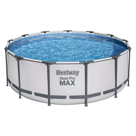 Nadzemní bazén Steel Pro MAX šedý, kartušová filtrace, schůdky, plachta, 3,96m x 1,22m Bestway
