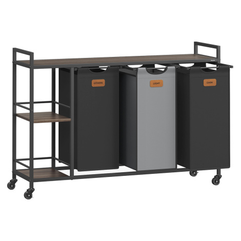 SONGMICS Koš na prádlo Vasagle Asas 150 l černý/šedý/hnědý