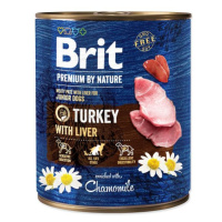 Konzerva Brit Premium by Nature krůta s játry 800g