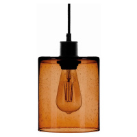 Solbika Lighting Závěsná lampa Soda se stínidlem z jantarového skla Ø 15 cm