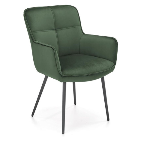 Židle K463 látka velvet/kov tmavě zelená BAUMAX