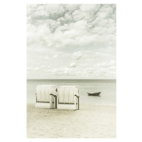 Umělecká fotografie Idyllic Baltic Sea with typical beach chairs | Vintage, Melanie Viola, (26.7