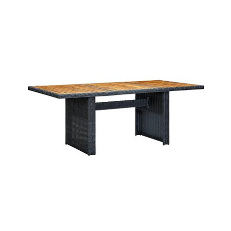 Zahradní stůl tmavě šedý polyratan a masivní akáciové dřevo 313310 SHUMEE