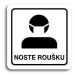 Accept Piktogram "noste roušku III" (80 × 80 mm) (bílá tabulka - černý tisk)