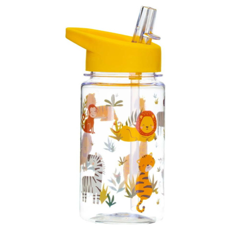 Dětská láhev na vodu s brčkem Sass & Belle Drink Up Safari, 400 ml