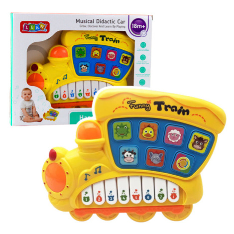 mamido Vzdělávací elektrické piano Lokomotiva pro batolata žluté