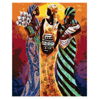 Diamantové malování - TŘI AFRICKÉ ŽENY Rozměr: 40x50 cm, Rámování: bez rámu a bez vypnutí plátna
