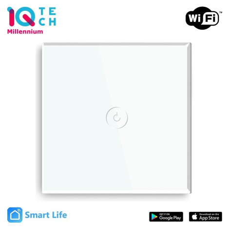 iQtech SmartLife chytrý vypínač 1x NoN, WiFI, Bílá - IQTJ019