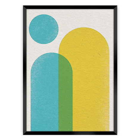 Dekoria Plakát Abstract Shapes II, 50 x70 cm, Ramka: Czarna