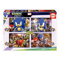 Puzzle Multi 4 Sonic Prime Educa 50-80-100-150 dílků svítící od 5 let