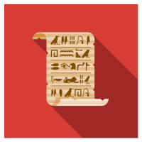 Fotografie Hieroglyphs on Papyrus Egypt Icon, bortonia, 40 × 40 cm