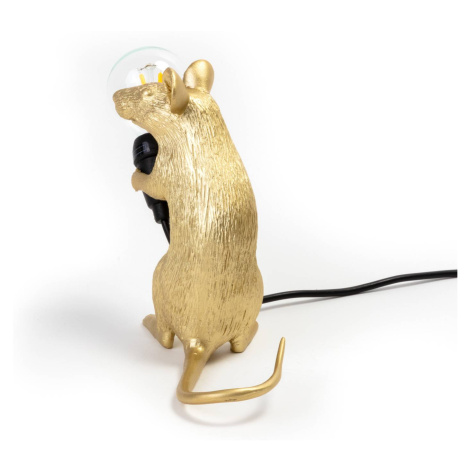 SELETTI LED deko stolní lampa Mouse Lamp USB sedící zlatá