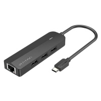 USB Hub Vention USB-C to 3x USB 2.0, RJ45, Micro-B Hub TGOBB 0.15m, Black