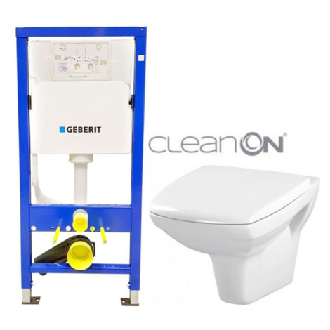 GEBERIT DuofixBasic bez tlačítka + WC CERSANIT CLEANON CARINA + SEDÁTKO 458.103.00.1 X CA1