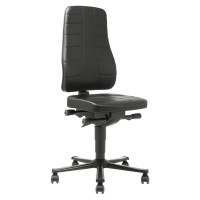 bimos Pracovní otočná židle All-in-One, s kolečky, koženka, černá