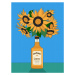 Ilustrace Sunflowers in Honey Whiskey Retro Illustration, Retrodrome, (30 x 40 cm)