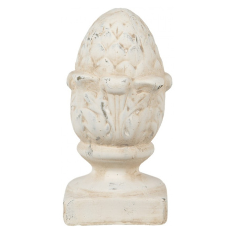 Béžová dekorace šiška na podstavci Pine – 11x11x21 cm Clayre & Eef