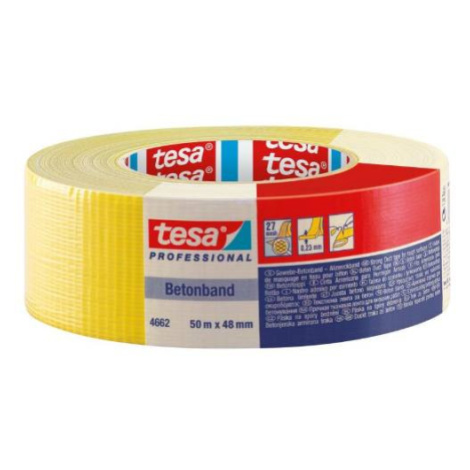 Páska opravná textilní 4662 Betonband, 50 m x 48 mm, žlutá TESA